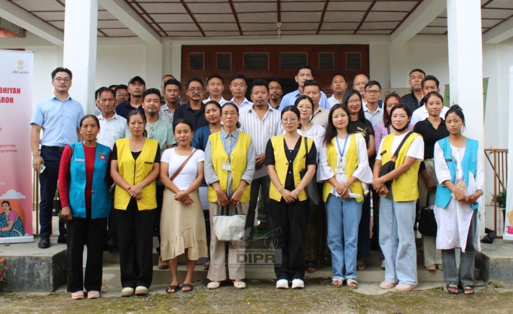 DC Noklak, P Mono Khiamniungan with others during the programme held at the Tourist Lodge, Noklak on July 30. (DIPR Photo)